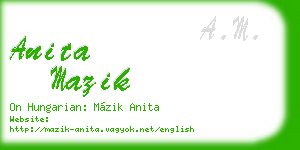 anita mazik business card