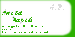 anita mazik business card